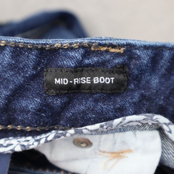 Rue21 Pants Womens 10 Blue Denim Flat Front Mid Rise Boot Pockets Jeans - Picture 8 of 16